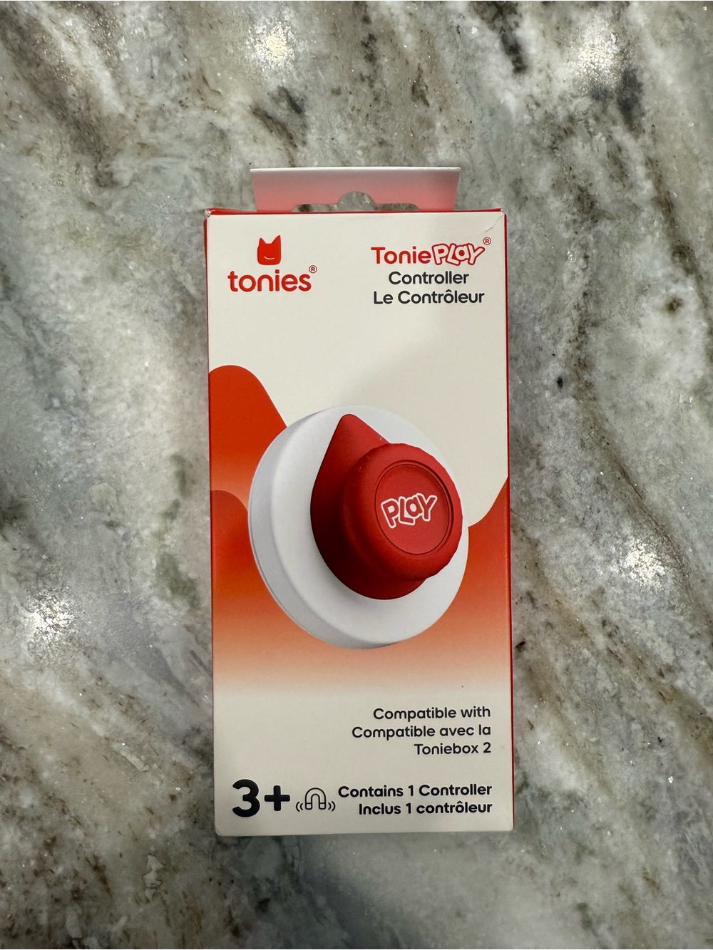 tonies Tonieplay Controller for Toniebox 2, Red/White, Rotating Knob